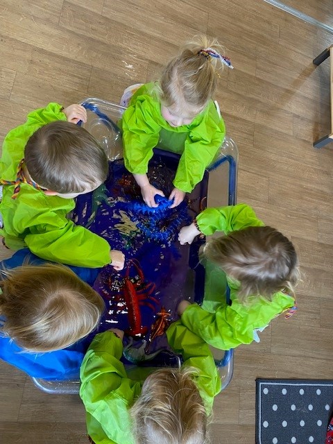 Kids in messy play